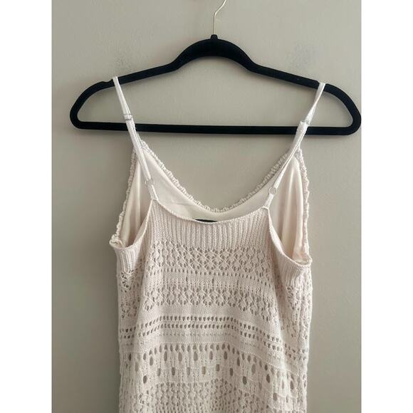 Freshman 1996 Dress M Boho Babydoll Y2K Fairy Cottagecore Crochet Maxi Sweater - Picture 9 of 14